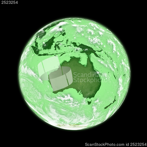Image of Australia on green Earth