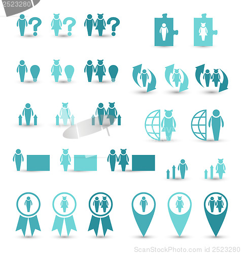 Image of Set business icons, management and human resources