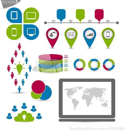 Image of Social statistics set infographic elements