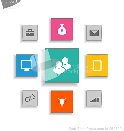 Image of Modern label with infographic elements for business strategy