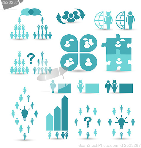 Image of Set business icons, management and human resources