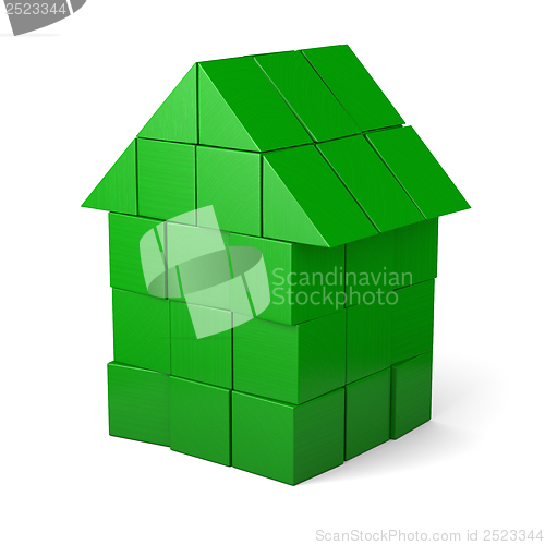 Image of Green house made of cubes
