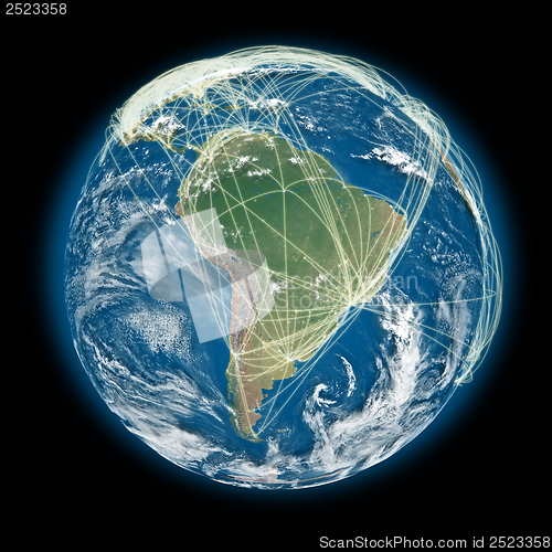 Image of Connected world South America view