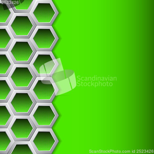 Image of Green hexagons brochure background