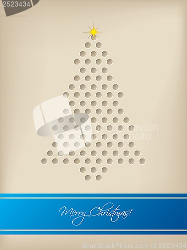 Image of Cool christmas card with tree shaped dots