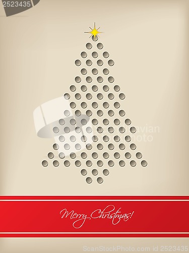 Image of Cool christmas card with tree shaped 3d dots