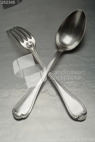 Image of old silver fork and spoon