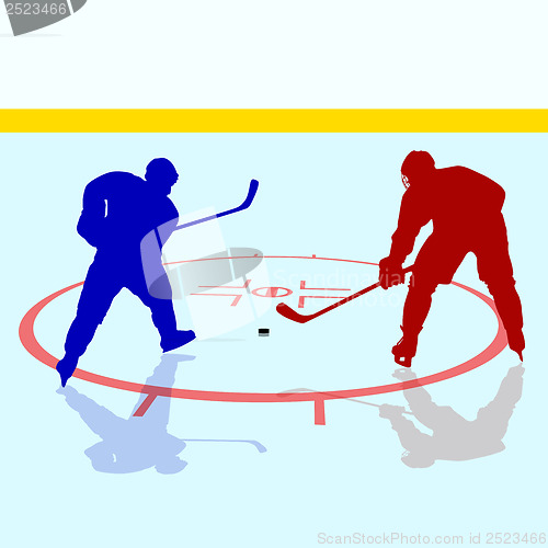 Image of Ice hockey players. Vector illustration