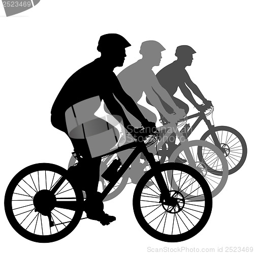 Image of Silhouette of a cyclist male.  vector illustration.