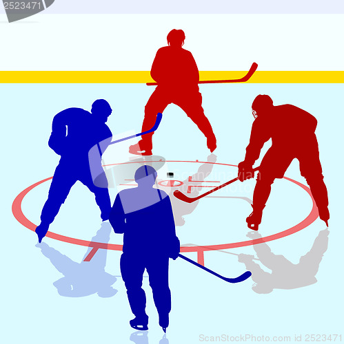 Image of Ice hockey players. Vector illustration