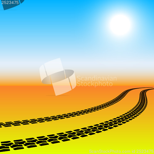 Image of tire prints, vector illustration