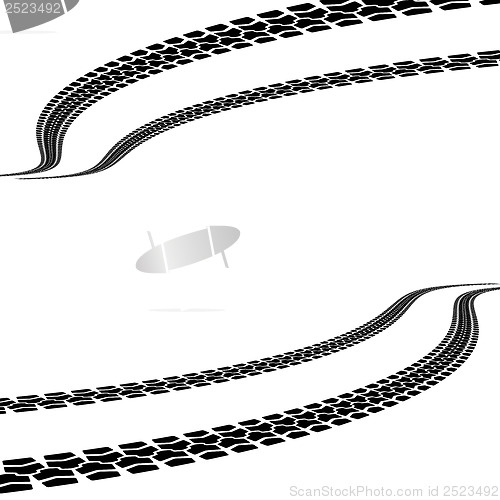 Image of tire prints, vector illustration