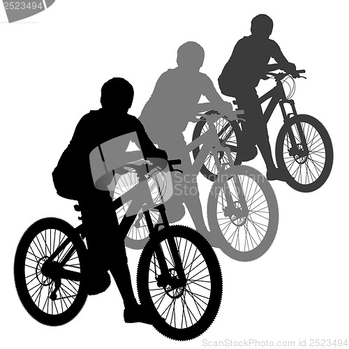 Image of Silhouette of a cyclist male.  vector illustration.