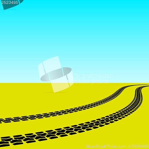 Image of tire prints, vector illustration