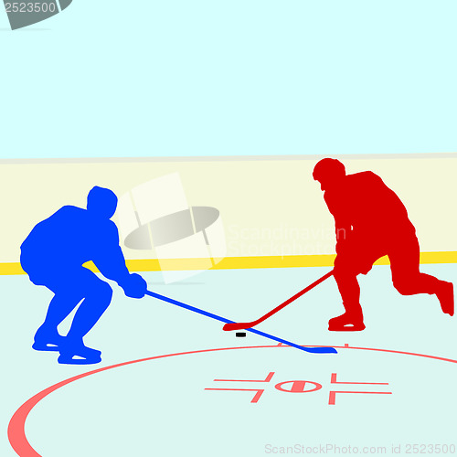 Image of Ice hockey players. Vector illustration