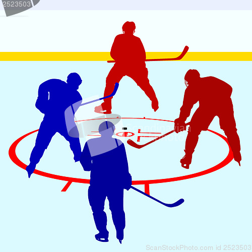 Image of Ice hockey players. Vector illustration