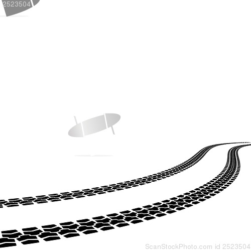 Image of tire prints, vector illustration