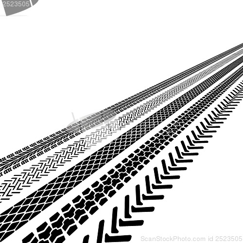 Image of tire prints, vector illustration