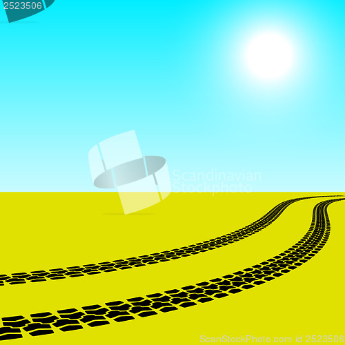 Image of tire prints, vector illustration