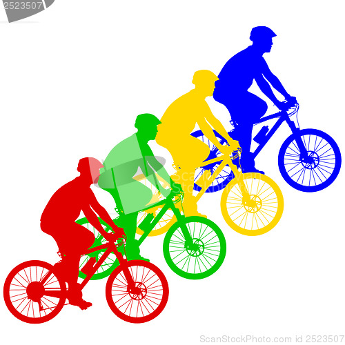 Image of Silhouette of a cyclist male.  vector illustration.