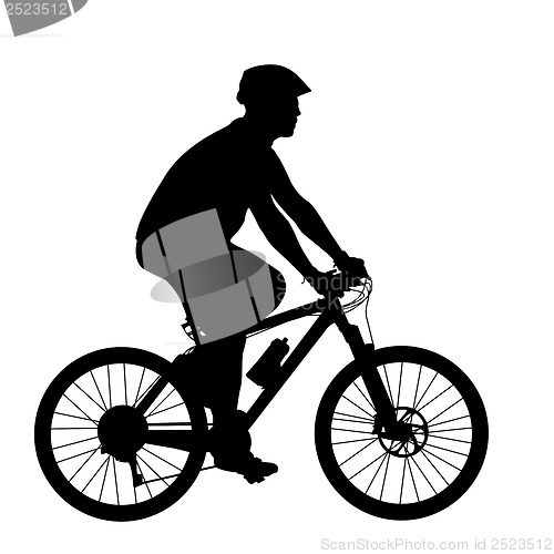 Image of Silhouette of a cyclist male.  vector illustration.