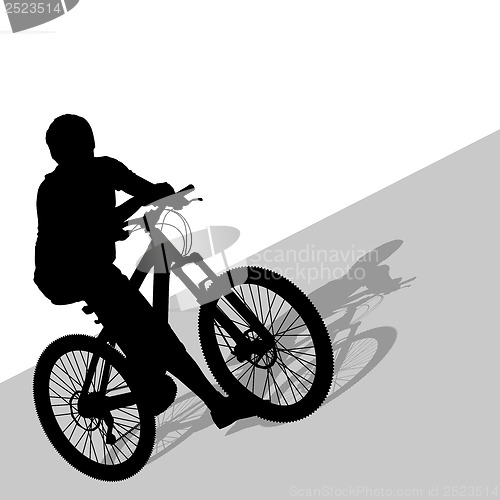 Image of Silhouette of a cyclist male.  vector illustration.