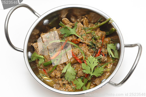Image of Spiced lamb with chillies high angle