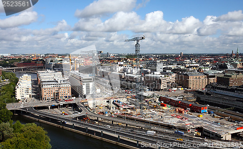 Image of Building activity in central Stockholm