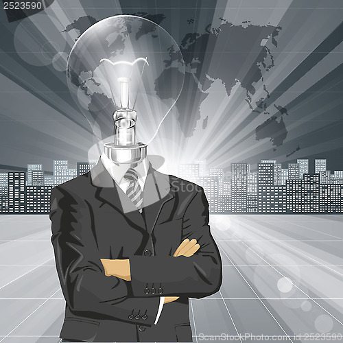 Image of Lamp Head Businessman In Suit