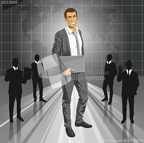 Image of Vector Businessman With Laptop