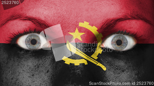 Image of Close up of eyes with flag