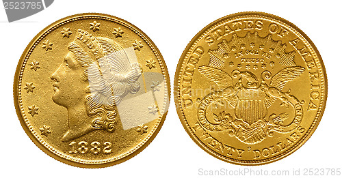 Image of Twenty dollars gold coin from 1882