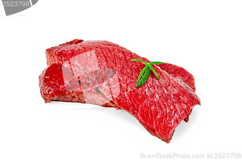 Image of Meat beef slices with rosemary