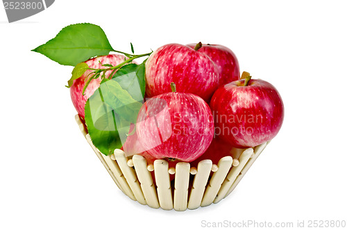 Image of Apples fresh red in a wooden basket