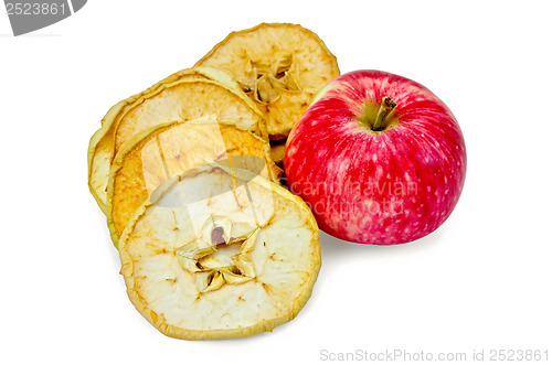 Image of Apple fresh red and slices of dried