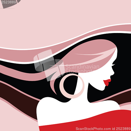 Image of Beautiful Woman. Vector illustration.