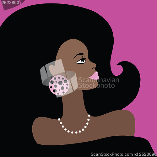 Image of African Beautiful Woman. Vector illustration.