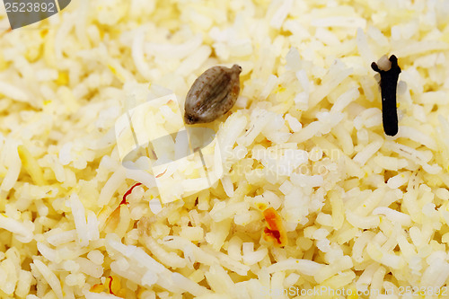 Image of Saffron rice macro