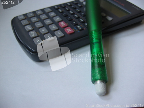 Image of Calculator and Pen