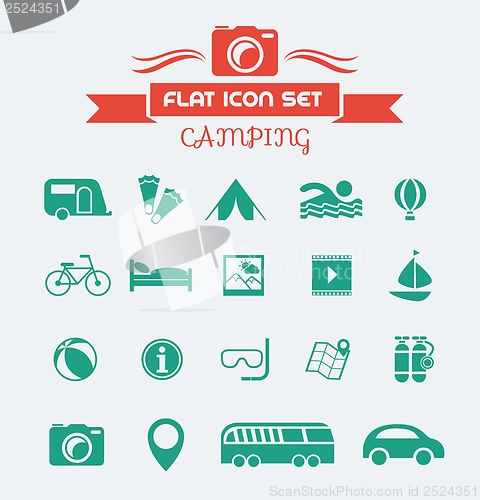 Image of Camping Flat Icon Set