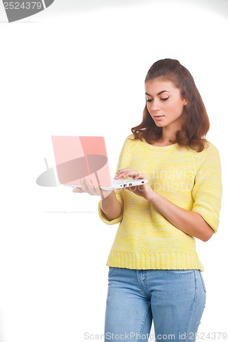 Image of Young girl with laptop