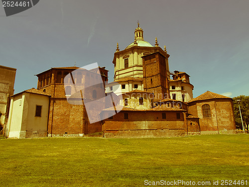 Image of Retro looking San Lorenzo church, Milan