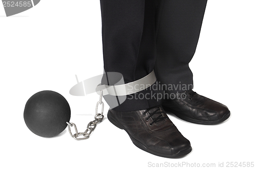 Image of Businesman with ball and chain