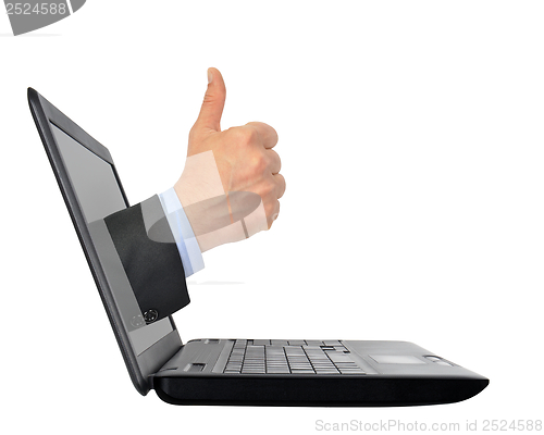 Image of Thumb Up From Computer