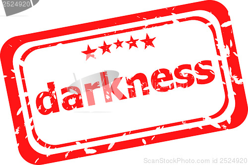 Image of darkness word on red rubber old business stamp