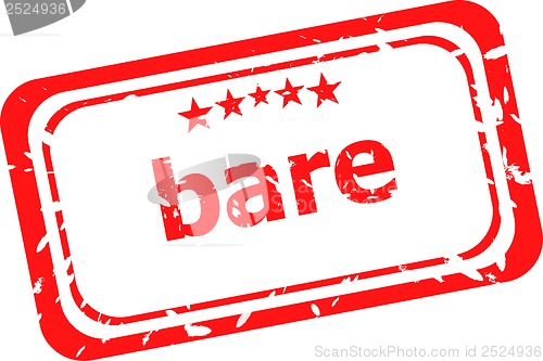 Image of bare word on red rubber grunge stamp