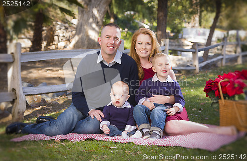 Image of Small Young Family Holiday Portrait