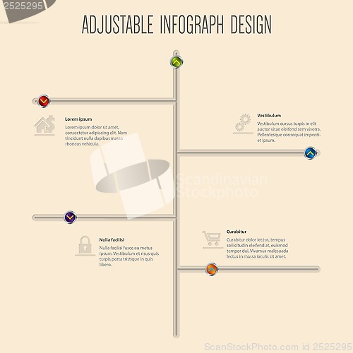 Image of Infographic design with slideable buttons