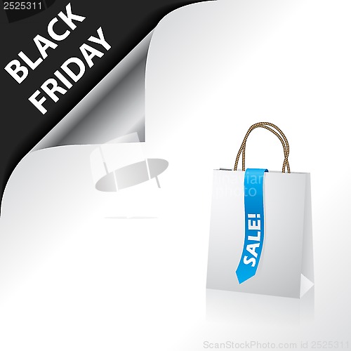 Image of Black friday advertisement with shopping bag