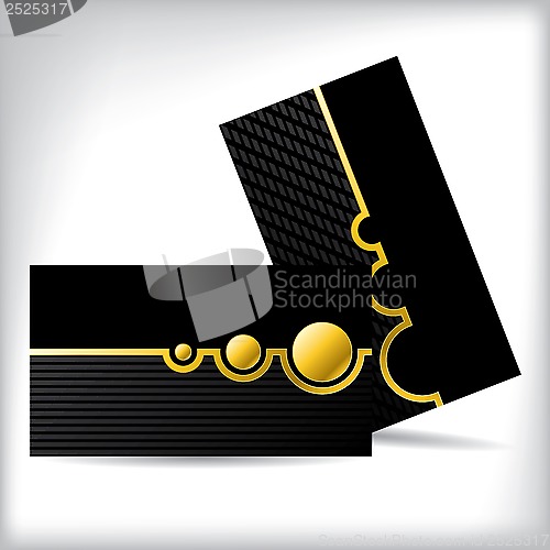 Image of Dark business card dsign with gold shapes